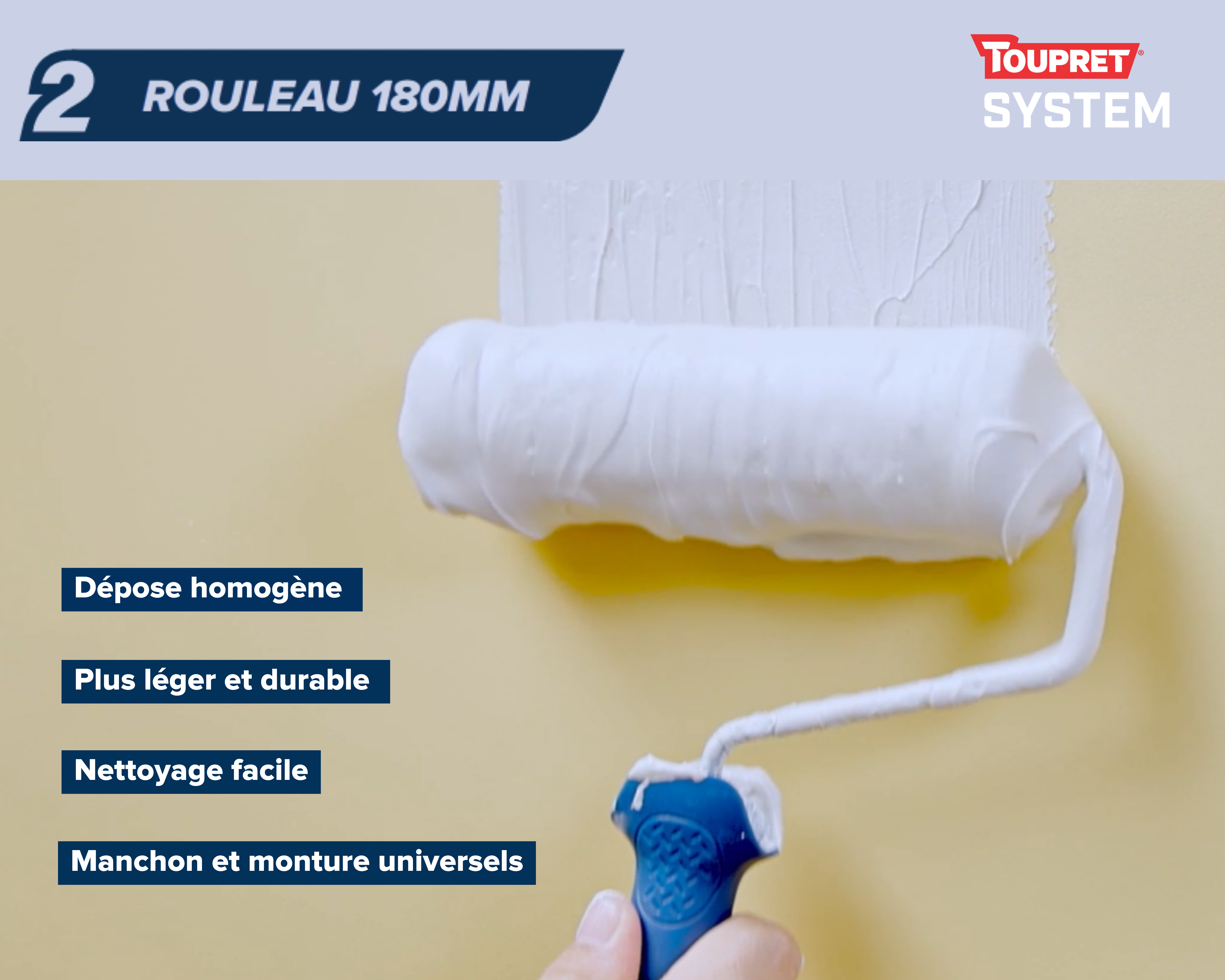 TOUPRET SYSTEM ROULEAU A ENDUIRE 180MM TOUPRET