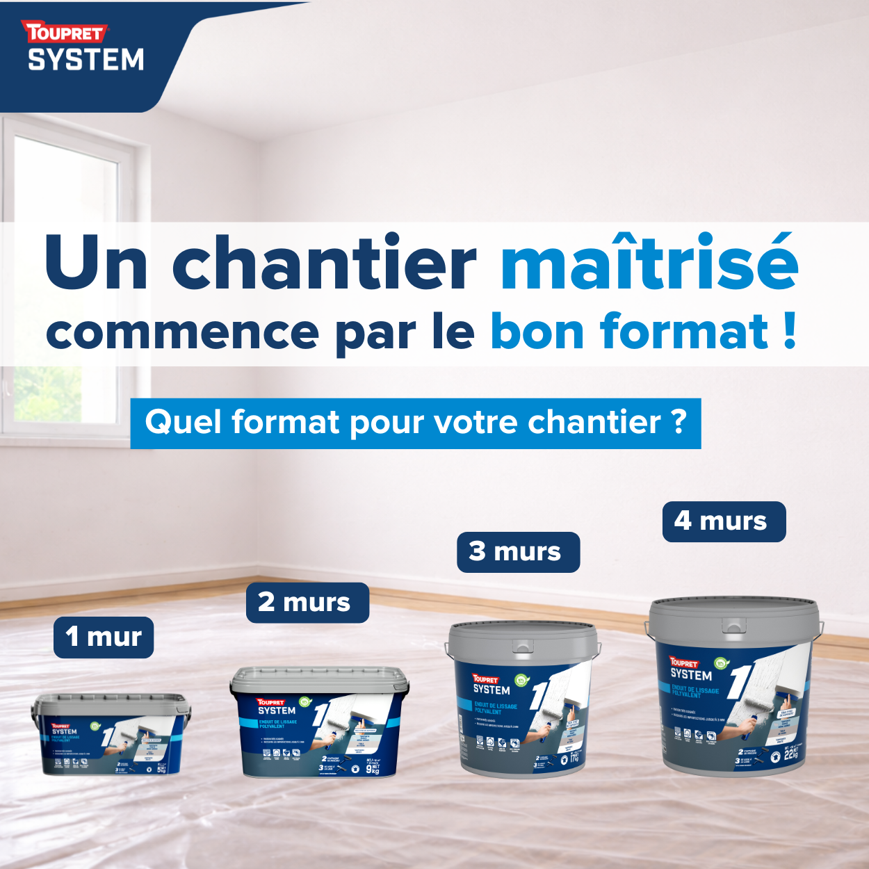 Enduit TOUPRET SYSTEM choix d'enduits