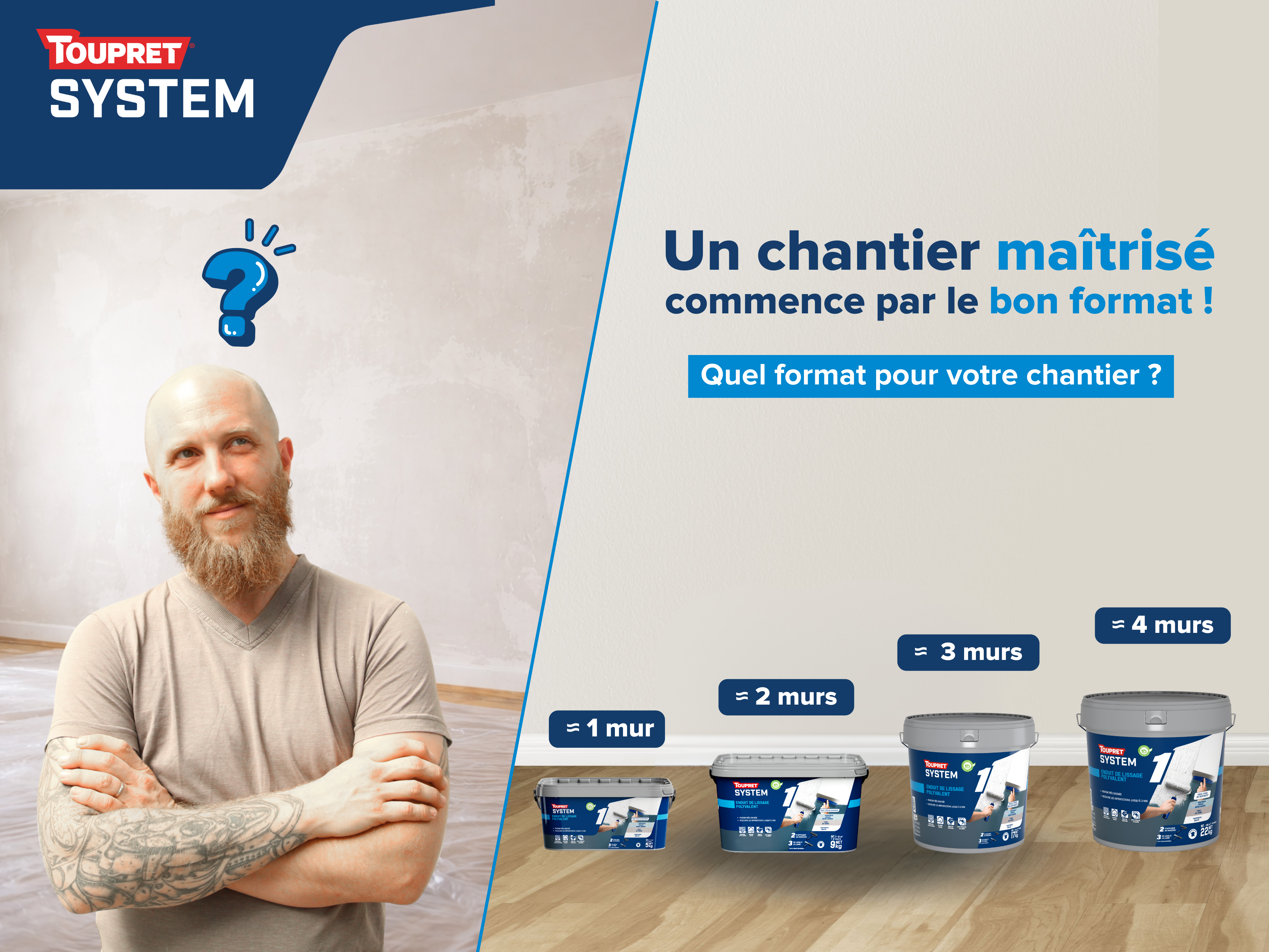 Enduit TOUPRET SYSTEM choix d'enduits