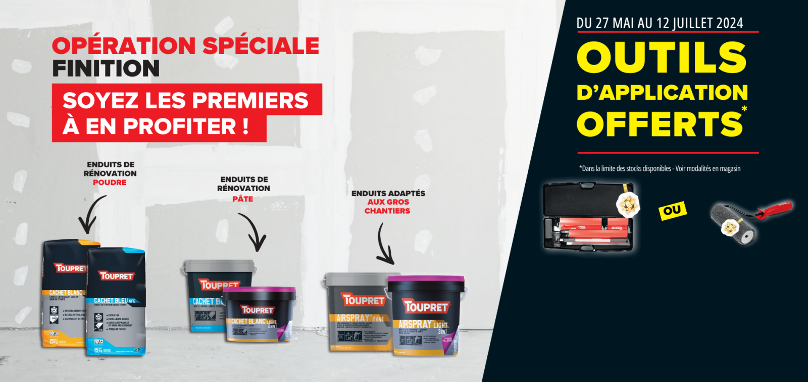 Offre Spéciale : Rouleau ou Kit d'Enduisage OFFERT avec Toupret !